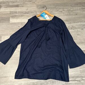 $56 NWT PB SPORT  large Cover-Up  Swim Bell Sleeves, Tassel Tie